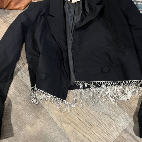 NWOT Culpos x INC Cropped Rhinestone Blazer small - Picture 10 of 15